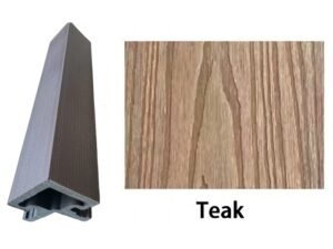 Exterior corner continuation for WPC decorative wall panel in Teak color (light brown) 9.5 ft long
