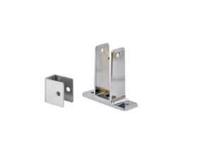 Dos soportes con dos orejas de 2-1/2 in de profundidad para partición de baño para paneles de 1 in + 2 u-brackets + tornillos y expansiones - TH15020