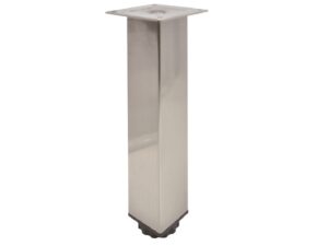 4 in Imex square furniture leg, adjustable to a 5-1/4 in, brushed nickel C822-4-BN