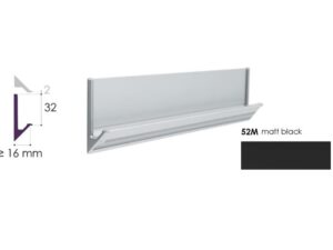 Rincomatic profile handle Syma32 Inglete 45°, 8.5 ft, Matt Black (52M)