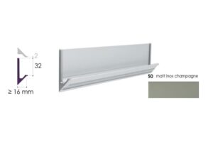 Tirador de perfil Rincomatic Syma32 Inglete 45° de 8.5 ft color Inox Mate - Champagne (50)