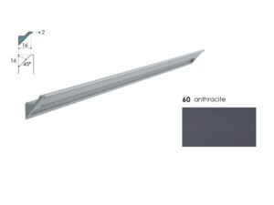 Rincomatic profile handle Syma2 Inglete 45°, 8.5 ft, Anthracite (60)