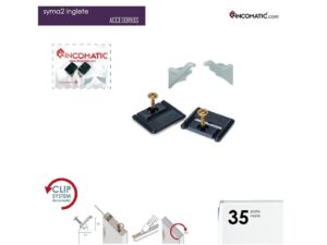 End cap for Rincomatic profile handle Syma2 Inglete 45°, 8.5 ft, Matt Silver (35)