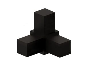 3-way modular cube connector black - CUBOCON3