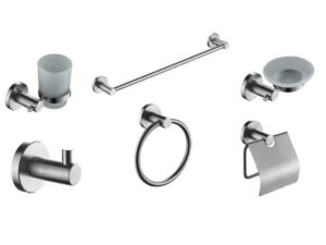 Kit de accesorios para baño de 6 piezas color níquel pulido Millenial - 976010-BN