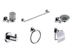 Kit de accesorios para baño de 6 piezas color cromado Millenial - 976010-CP