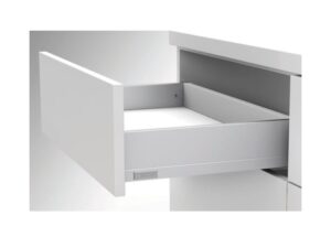 Corredera DTC metal box full extension soft close 20 in color blanca, 3.46 in alto - HT115004A11W