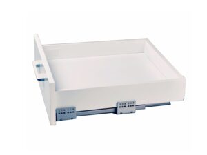 Trebol full extension soft close Slim Box slide, white 20 in x 3.54 in (90 mm)