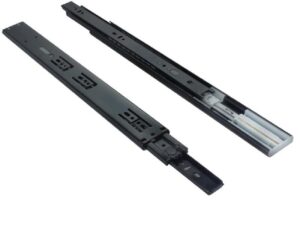 Black full extension soft close ball bearing slide 18 in