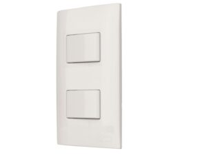 Switch doble blanco con tapa - AKSI - 124802