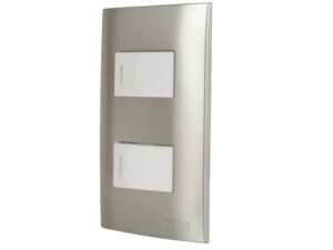 Switch doble plata con tapa - AKSI - 124807
