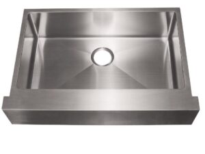 31 in x 22 in x 10 in Farmhouse/Apron-Front 20G Stainless Steel Single Bowl Kitchen Sink, straight front