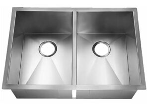 29 in x 20 in x 8 in 50/50 undermount double bowl kitchen sink