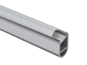 Oval Wardrobe Tube, aluminum, with profile for LED light, 8 ft - 1546-8-ALUM-LED