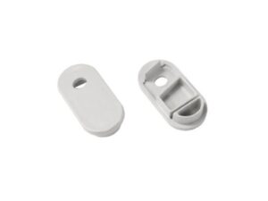 End caps for Oval Wardrobe Tube, aluminum, with profile for LED light, 8 ft - 1546-ALUM-LED-CAP