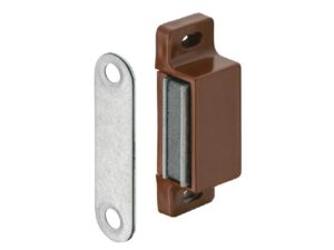 Magnetic Catch, with strike, plastic, brown, 4-5kg - 246.29.105