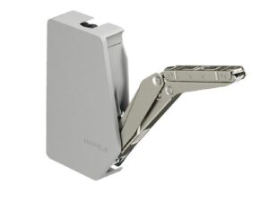 Hafele lid stay, free 3.15 model D, with soft close, steel, nickel plated, plastic, gray - 372.91.330