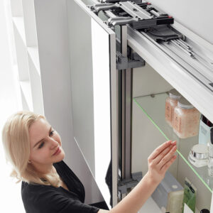 Trebol coplanar sliding cabinet door system - HEC080 - 68 in long, until 39-3/8 in high - T802A-1750