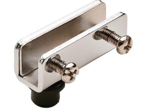 Gozne cromado sin orificio para puerta de cristal empotrada, ángulo de apertura de 110°, para cristal ≤4.7 mm
