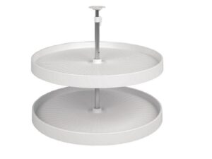 24 in full-round polymer white Lazy Susan cabinet organizer