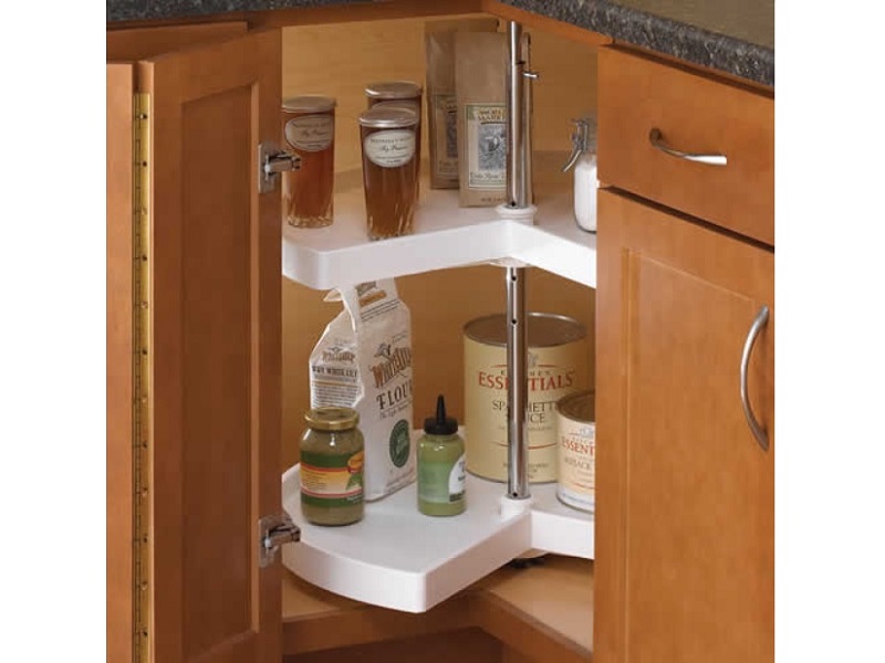 Lazy Susan pie cut para gabinete, color blanco 24 in