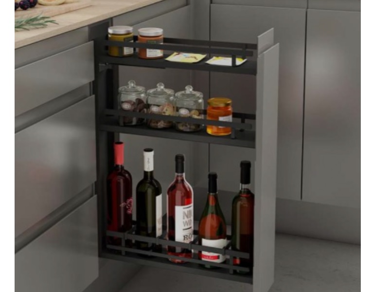 Módulo extraíble de 3 niveles gris antracita correderas cierre lento marca Bonuit - HSO319-15 - 4-5/16 x 18-1/2 x 21-7/16 in