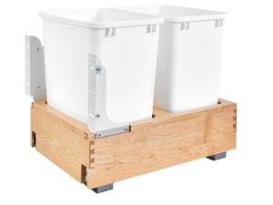 Rev-A-Shelf Double 35 Quart Bottom Mount Waste Container Maple - 4WCBM-18DM-2