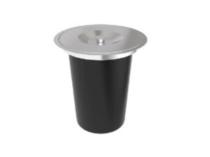 Recessed stainless steel waste container for countertop, 11-1/2 in tall, satin black - HSO535-00
