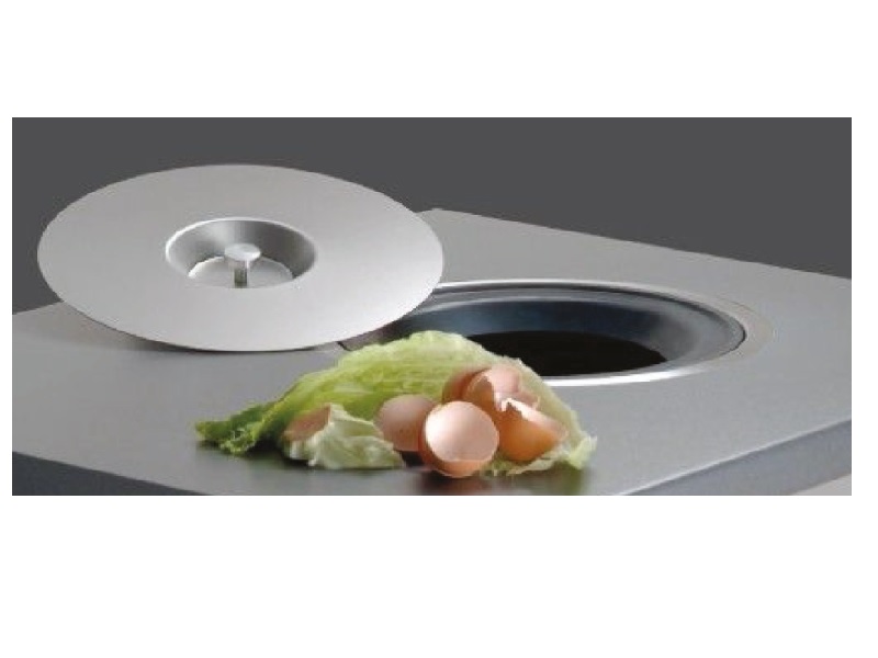 Zafacón stainless steel empotrable para mesón 11-1/2 in alto negro satinado - HSO535-00