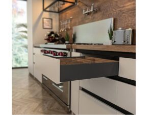 Corredera DTC metal box full extension soft close 16 in color gris antracita, 3.46 in alto - HT114004A11G