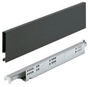 DTC full extension push-to-open metal box slide 16 in anthracite grey, 3.46 in height - HT414004A11G