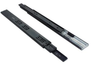 Black full extension soft close ball bearing slide 20 in