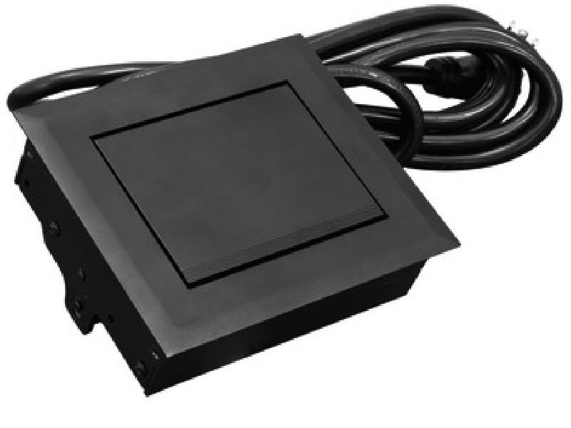 Multiplug empotrable negro electrico y de data. 1 toma de corriente y 2 puertos USB - 822.09.330