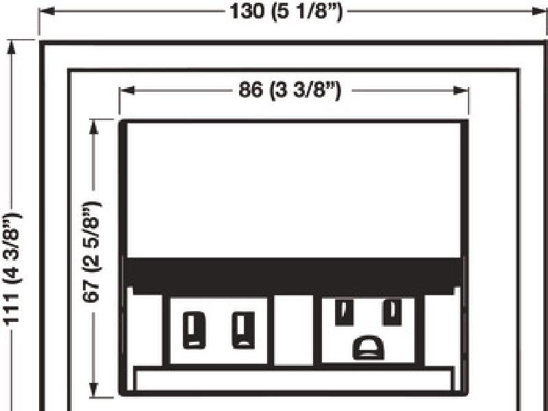 Multiplug empotrable negro electrico y de data. 1 toma de corriente y 2 puertos USB - 822.09.330