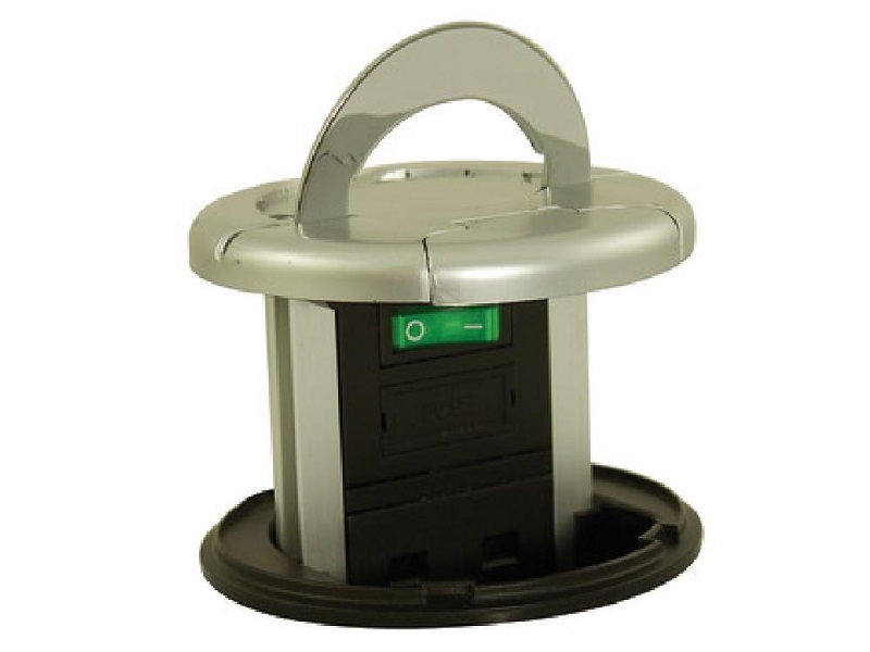 SensioPod Vertical Powerdock, 3 Outlets, 2 USB Ports, Splashproof with chrome top - 822.82.930