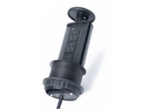 Multiplug eléctrico elevable color negro. 3 tomas de corriente y protector para niños - HFF519-01