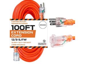 100 ft orange extension cord