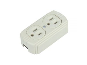 Exposed outlet, white, 120 V