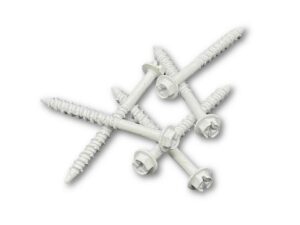 1/4 x 4 in Hex-washer-head Tapcon concrete screws, 100-pieces box, white