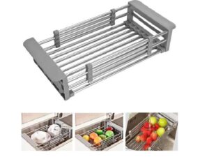 Stainless steel colander for kitchen sink