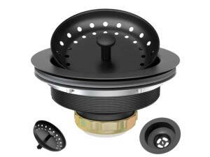 Black color metal sink strainer
