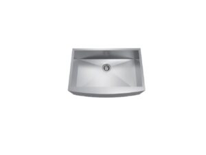 30 in x 21 in x 10 in Farmhouse/Apron-Front 16G Stainless Steel Single Bowl Kitchen Sink, curved front
