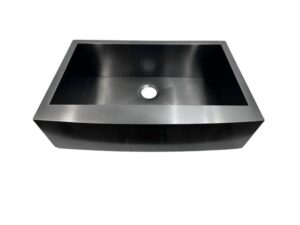 30 in x 17 in x 10 in Farmhouse/Apron-Front 16G Gunmetal color Stainless Steel Single Bowl Kitchen Sink, straight front