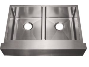 31 in x 22 in x 10 in Farmhouse/Apron-Front 20G Stainless Steel Double Bowl Kitchen Sink, straight front