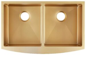 Fregadero apron doble color oro frente curvo - 33x22x9 in