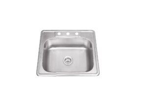 25 in x 22 in x 8 in drop in single bowl 20 Gauge stainless steel kitchen sink