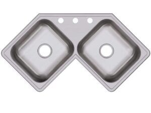 8 in 50/50 drop in stainless steel double bowl corner kitchen sink