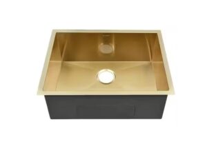 23 in x 18 in gold undermount single bowl straight corners Luxury kitchen sink