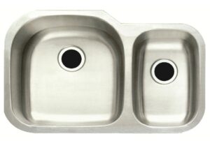 31 in x 18 in x 9/7 in 70/30 undermount double bowl hi/lo left kitchen sink