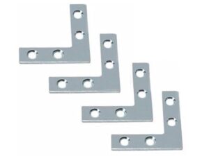 Escuadra de metal en L flat de 2-1/2 in, paquete de 4 unidades (flat corner)